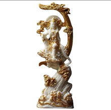 Load image into Gallery viewer, Chinese Feng Shui Good Fortune Wealth Blessing Guanyin/GuanGong Statue Home/Office Decor Sculpture Craft Living Room TV Cabinet Fortune Ornament Housewarming Gift