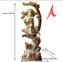 Load image into Gallery viewer, Chinese Feng Shui Good Fortune Wealth Blessing Guanyin/GuanGong Statue Home/Office Decor Sculpture Craft Living Room TV Cabinet Fortune Ornament Housewarming Gift