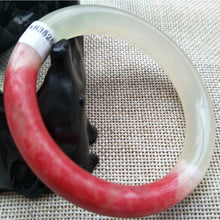 Load image into Gallery viewer, 10% OFF- 55/56/57mm Certified Natural Red Emerald A*Jade Handcarved Original Lucky Bangle x8783