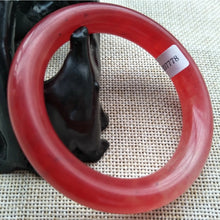 Load image into Gallery viewer, 10% OFF- 51/52/53mm Certified Natural Red Emerald A*Jade Handcarved Original Lucky Bangle x7778