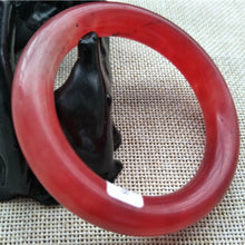 Load image into Gallery viewer, 10% OFF- 51/52/53mm Certified Natural Red Emerald A*Jade Handcarved Original Lucky Bangle x7778