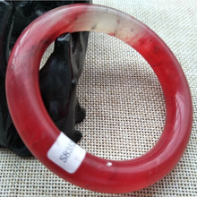 Load image into Gallery viewer, 10% OFF- 56/57/58mm Certified Natural Red Emerald A*Jade Handcarved Original Lucky Bangle x7780
