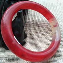 Load image into Gallery viewer, 10% OFF- 56/57/58mm Certified Natural Red Emerald A*Jade Handcarved Original Lucky Bangle x7780