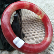 Load image into Gallery viewer, 10% OFF- 53/54/55mm Certified Natural Red Emerald A*Jade Handcarved Original Lucky Bangle x8780