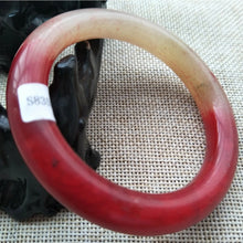 Load image into Gallery viewer, 10% OFF- 54/55/56mm Certified Natural Red Emerald A*Jade Handcarved Original Lucky Bangle x7779