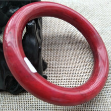 Load image into Gallery viewer, 10% OFF- 56/57/58mm Certified Natural Red Emerald A*Jade Handcarved Original Lucky Bangle x8791