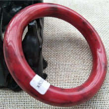 Load image into Gallery viewer, 10% OFF- 56/57/58mm Certified Natural Red Emerald A*Jade Handcarved Original Lucky Bangle x8791