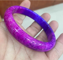 Load image into Gallery viewer, 10% OFF -62/63/64mm Certified Natural Red Emerald A*Jade Handcarved Original Lucky Bangle x4012