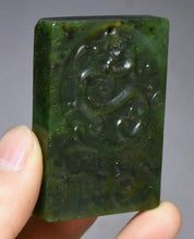 Load image into Gallery viewer, 10% OF- Certified Natural Green Emerald A*Jade Handcarved Original Lucky Dragon Amulet Pendant