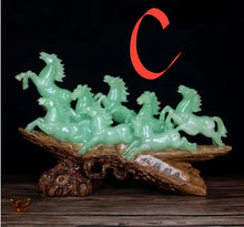Load image into Gallery viewer, Chinese Feng Shui Good Fortune Wealth Success Green Jade Elephant Statue Home/Office Depcor Scul0pture Craft Living Room TV Cabinet Fortune Ornament Housewarming Gift