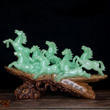 Load image into Gallery viewer, Chinese Feng Shui Good Fortune Wealth Success Green Jade Elephant Statue Home/Office Decor Sculpture Craft Living Room TV Cabinet Fortune Ornament Housewarming Gift