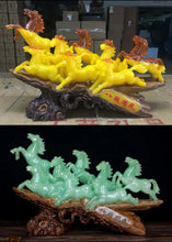 Load image into Gallery viewer, Chinese Feng Shui Good Fortune Wealth Success Green Jade Elephant Statue Home/Office Depcor Scul0pture Craft Living Room TV Cabinet Fortune Ornament Housewarming Gift