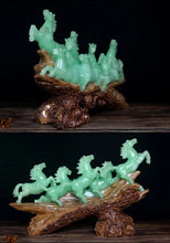 Load image into Gallery viewer, Chinese Feng Shui Good Fortune Wealth Success Green Jade Elephant Statue Home/Office Decor Sculpture Craft Living Room TV Cabinet Fortune Ornament Housewarming Gift