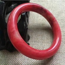Load image into Gallery viewer, 10% OFF- 53/54/55mm Certified Natural Red Emerald A*Jade Handcarved Original Lucky Bangle A624
