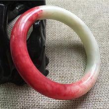 Load image into Gallery viewer, 10% OFF- 54/55/56mm Certified Natural Red Emerald A*Jade Handcarved Original Lucky Bangle A145