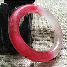 Load image into Gallery viewer, 10% OFF- 50/51/52mm Certified Natural Red Emerald A*Jade Handcarved Original Lucky Bangle A148