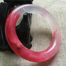 Load image into Gallery viewer, 10% OFF- 50/51/52mm Certified Natural Red Emerald A*Jade Handcarved Original Lucky Bangle A148