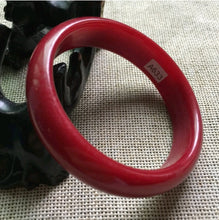 Load image into Gallery viewer, 10% OFF -58/59/60mm Certified Natural Red Emerald A*Jade Handcarved Original Lucky Bangle A633