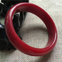 Load image into Gallery viewer, 10% OFF -58/59/60mm Certified Natural Red Emerald A*Jade Handcarved Original Lucky Bangle A633