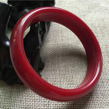 Load image into Gallery viewer, 10% OFF -58/59/60mm Certified Natural Red Emerald A*Jade Handcarved Original Lucky Bangle A633