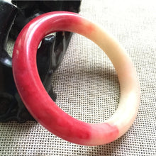 Load image into Gallery viewer, 10% OFF- 55/56/57mm Certified Natural Red Emerald A*Jade Handcarved Original Lucky Bangle A631