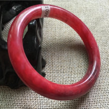 Load image into Gallery viewer, 10% OFF- 55/56/57mm Certified Natural Red Emerald A*Jade Handcarved Original Lucky Bangle A601