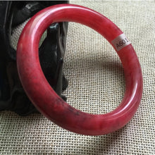 Load image into Gallery viewer, 10% OFF- 55/56/57mm Certified Natural Red Emerald A*Jade Handcarved Original Lucky Bangle A601