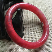 Load image into Gallery viewer, 10% OFF- 55/56/57mm Certified Natural Red Emerald A*Jade Handcarved Original Lucky Bangle A601