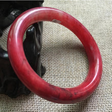 Load image into Gallery viewer, 10% OFF- 55/56/57mm Certified Natural Red Emerald A*Jade Handcarved Original Lucky Bangle A601