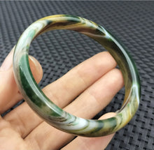 Load image into Gallery viewer, 10% OFF- 56/57/58mm Certified Natural Multi-Color Emerald A*Jade Handcarved Original Lucky Bracelet Bangle