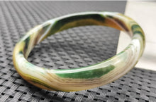 Load image into Gallery viewer, 10% OFF- 56/57/58mm Certified Natural Multi-Color Emerald A*Jade Handcarved Original Lucky Bracelet Bangle