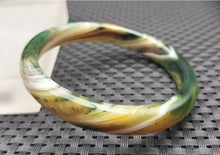 Load image into Gallery viewer, 10% OFF- 56/57/58mm Certified Natural Multi-Color Emerald A*Jade Handcarved Original Lucky Bracelet Bangle