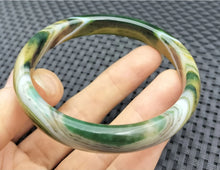 Load image into Gallery viewer, 10% OFF- 56/57/58mm Certified Natural Multi-Color Emerald A*Jade Handcarved Original Lucky Bracelet Bangle
