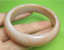 Load image into Gallery viewer, 10% OFF- 54/55/56mm Certified Natural Icy Yellow Gold Silk Chocolate Milk Jadeite Emerald A*Jade Handcarved Original Lucky Bracelet Bangle A1940