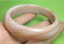Load image into Gallery viewer, 10% OFF- 54/55/56mm Certified Natural Icy Yellow Gold Silk Chocolate Milk Jadeite Emerald A*Jade Handcarved Original Lucky Bracelet Bangle A1940