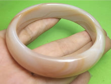 Load image into Gallery viewer, 10% OFF- 54/55/56mm Certified Natural Icy Yellow Gold Silk Chocolate Milk Jadeite Emerald A*Jade Handcarved Original Lucky Bracelet Bangle A1940