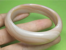 Load image into Gallery viewer, 10% OFF- 54/55/56mm Certified Natural Icy Yellow Gold Silk Chocolate Milk Jadeite Emerald A*Jade Handcarved Original Lucky Bracelet Bangle A1940