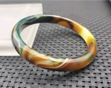 Load image into Gallery viewer, 10% OFF- 60/61/62mm Certified Natural Multi-Color Emerald A*Jade Handcarved Original Lucky Bracelet Bangle 983