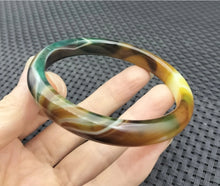 Load image into Gallery viewer, 10% OFF- 60/61/62mm Certified Natural Multi-Color Emerald A*Jade Handcarved Original Lucky Bracelet Bangle 983
