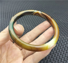 Load image into Gallery viewer, 10% OFF- 60/61/62mm Certified Natural Multi-Color Emerald A*Jade Handcarved Original Lucky Bracelet Bangle 983