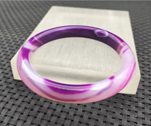 Load image into Gallery viewer, 10% OFF- 58/59/60mm Certified Natural Lavender Purple Emerald A*Jade Handcarved Original Lucky Bracelet Bangle 982