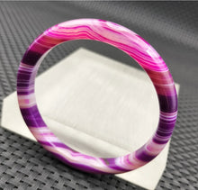 Load image into Gallery viewer, 10% OFF- 55/56/57mm Certified Natural Lavender Purple Emerald A*Jade Handcarved Original Lucky Bracelet Bangle