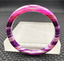 Load image into Gallery viewer, 10% OFF- 55/56/57mm Certified Natural Lavender Purple Emerald A*Jade Handcarved Original Lucky Bracelet Bangle