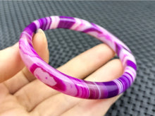 Load image into Gallery viewer, 10% OFF- 55/56/57mm Certified Natural Lavender Purple Emerald A*Jade Handcarved Original Lucky Bracelet Bangle