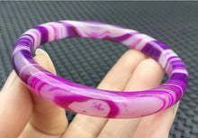Load image into Gallery viewer, 10% OFF- 55/56/57mm Certified Natural Lavender Purple Emerald A*Jade Handcarved Original Lucky Bracelet Bangle