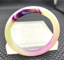 Load image into Gallery viewer, 10% OFF- 58/59/60mm Certified Natural Lavender Purple Emerald A*Jade Handcarved Original Lucky Bracelet Bangle