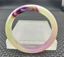 Load image into Gallery viewer, 10% OFF- 58/59/60mm Certified Natural Lavender Purple Emerald A*Jade Handcarved Original Lucky Bracelet Bangle
