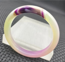 Load image into Gallery viewer, 10% OFF- 58/59/60mm Certified Natural Lavender Purple Emerald A*Jade Handcarved Original Lucky Bracelet Bangle