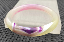 Load image into Gallery viewer, 10% OFF- 58/59/60mm Certified Natural Lavender Purple Emerald A*Jade Handcarved Original Lucky Bracelet Bangle
