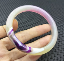 Load image into Gallery viewer, 10% OFF- 58/59/60mm Certified Natural Lavender Purple Emerald A*Jade Handcarved Original Lucky Bracelet Bangle